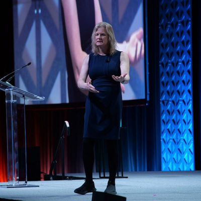 Speaker presenting at a previous ICAM conference