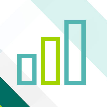 Multicolor data graph icon